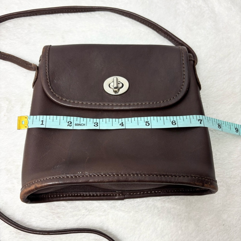 Vintage Coach Tango Leather Bag 1998 Mahogany Nickel Hardware Crossbody - Picture 8 of 10
